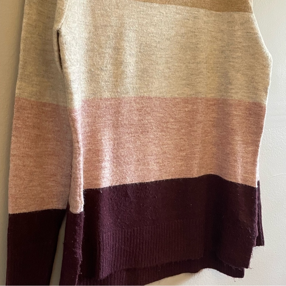 4/$20➡️ George Color Block Crewneck Sweater – Tan, Pink, Plum – Medium GUC - Picture 7 of 15